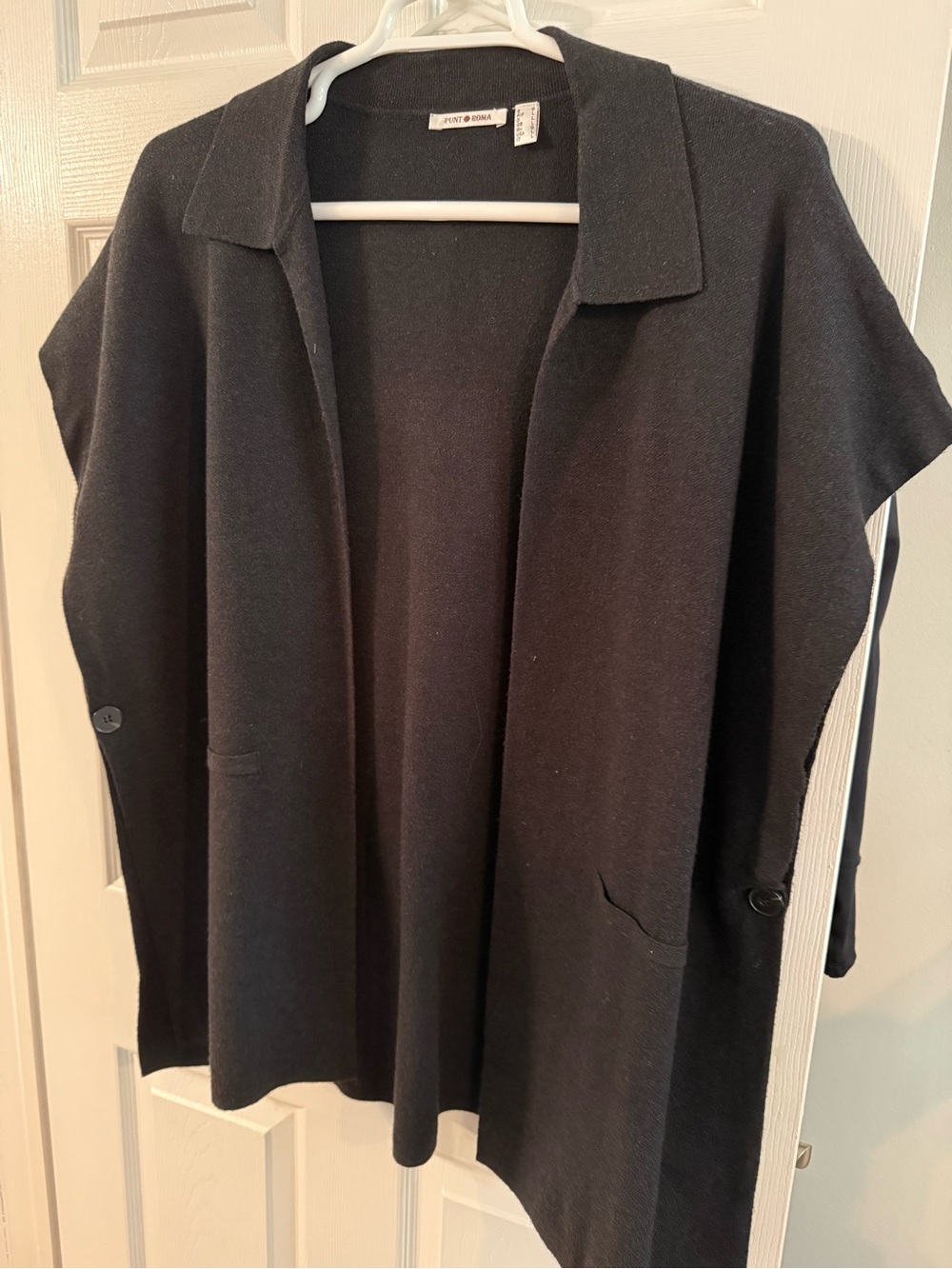 Black Open-Front Women's Coatigan